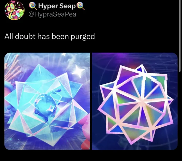 Tweet by PainterSeap(alt:HyperSeaPea) showing the similar meteor designs.